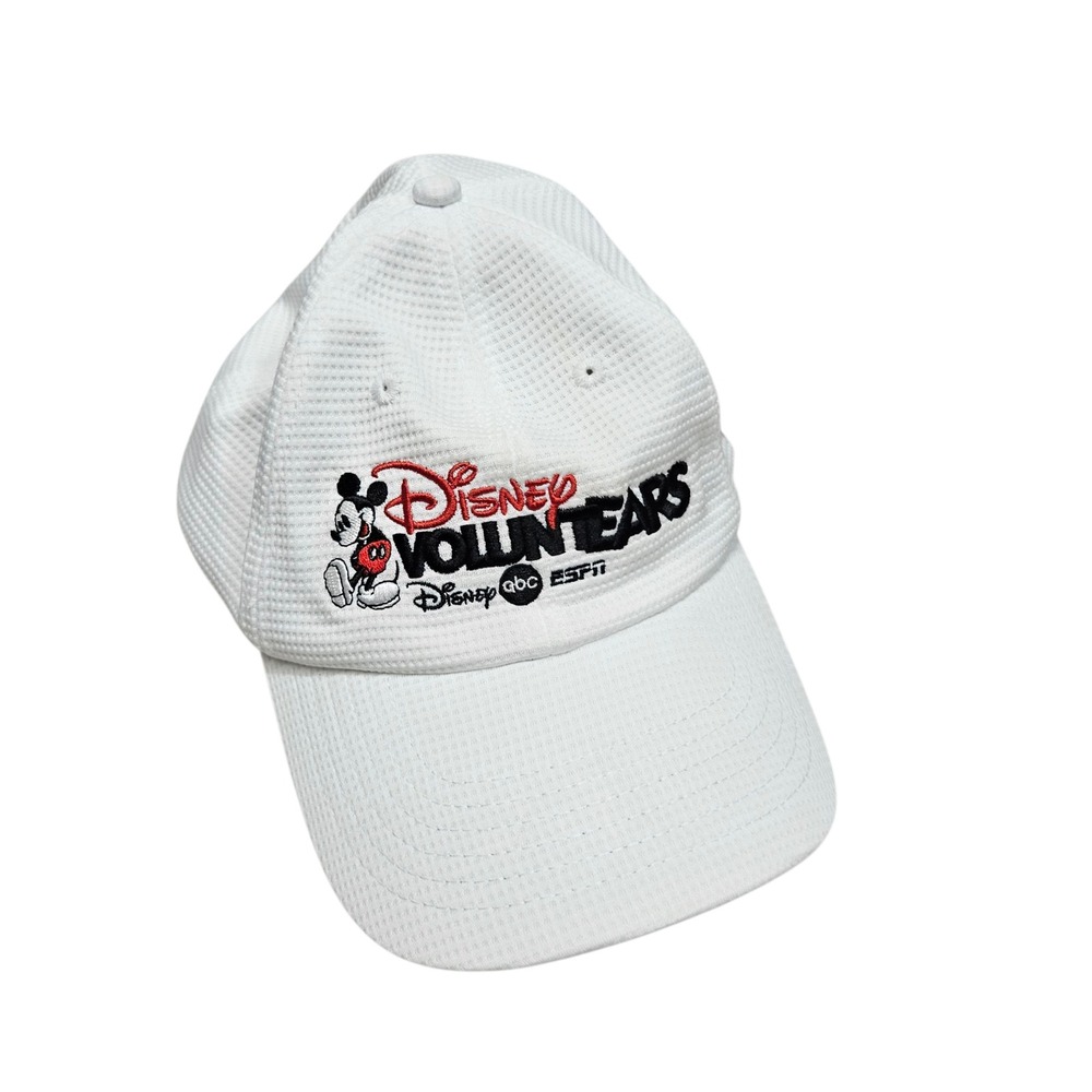 Disney VoluntEARS NWT White Baseball Cap‎ Competition Mesh Hat ABC ESPN